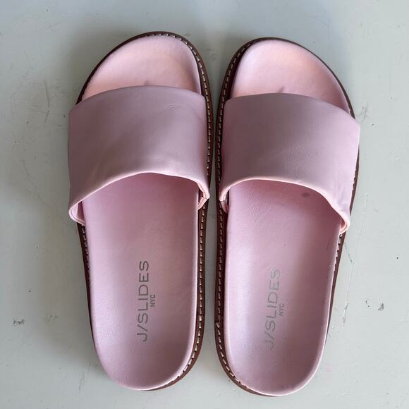 J/SLIDE slides size 6 pink leather flats Rocket - Picture 4 of 10